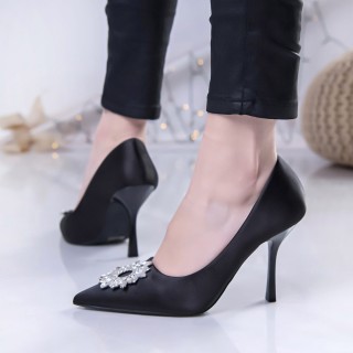 Дамски Обувки На Ток Sily - черни